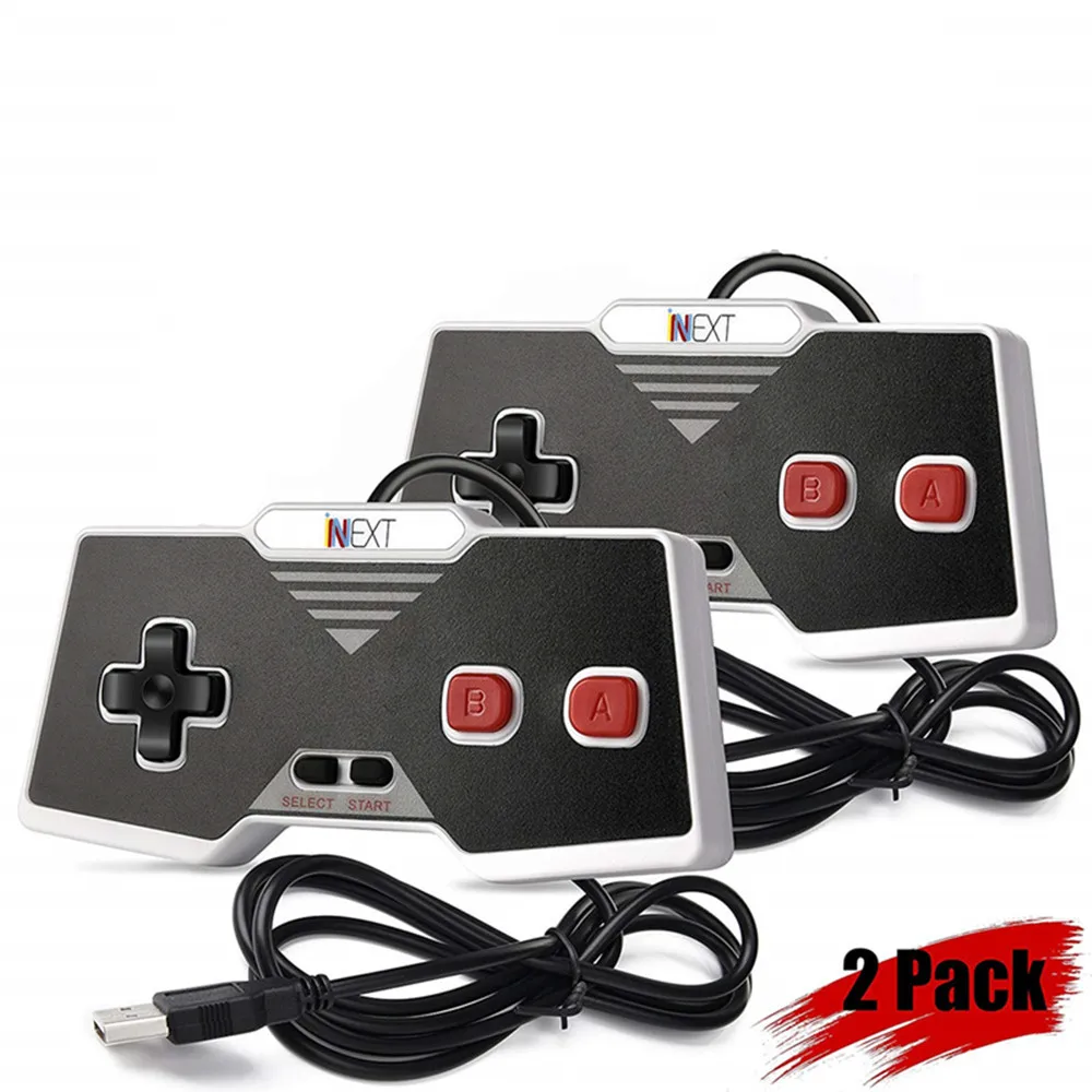 2 Упак. Классический игровой контроллер NES проводной USB Ретро джойстик Джойстик для Windows PC MAC Linux Raspberry Pi 3