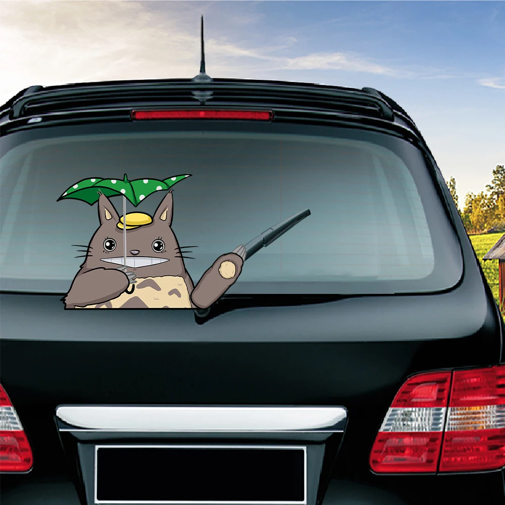 Автомобильный Стайлинг милый кот Тоторо с зонтиком размахивающий цвет