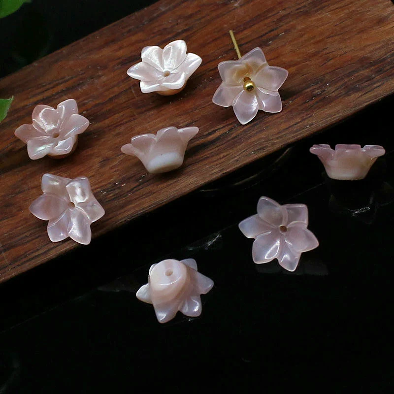 

10pc 10mm Sea Shell Flower Carved Natural Mother Of Pearl Loose Beads DIY Jewelry Making Findings Shape Components DYL0022