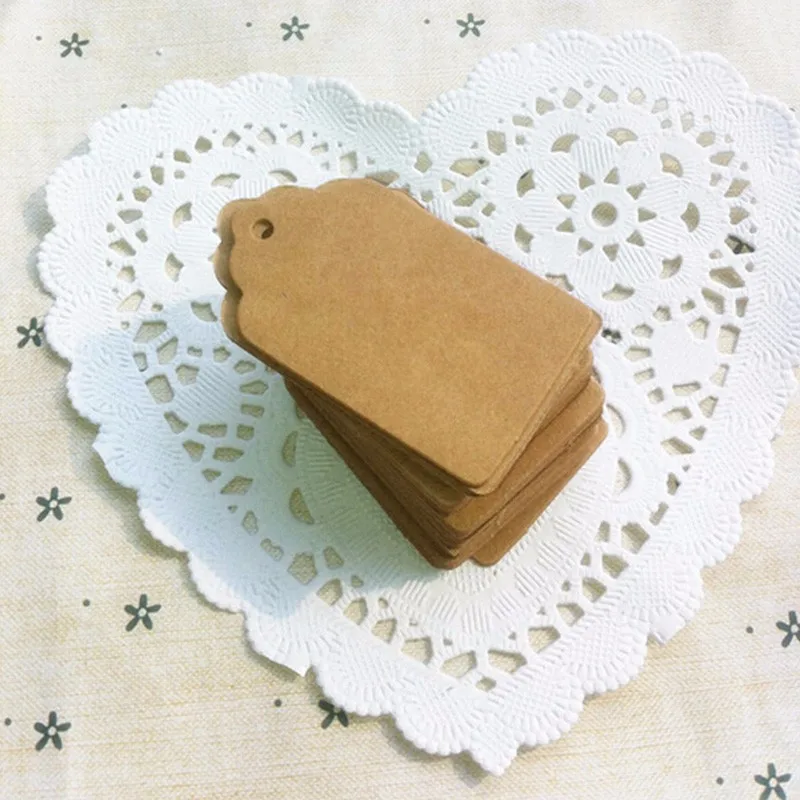 100 шт./упак. 5x3 см бирки из крафт-бумаги коричневая бумажная этикетка закладка для