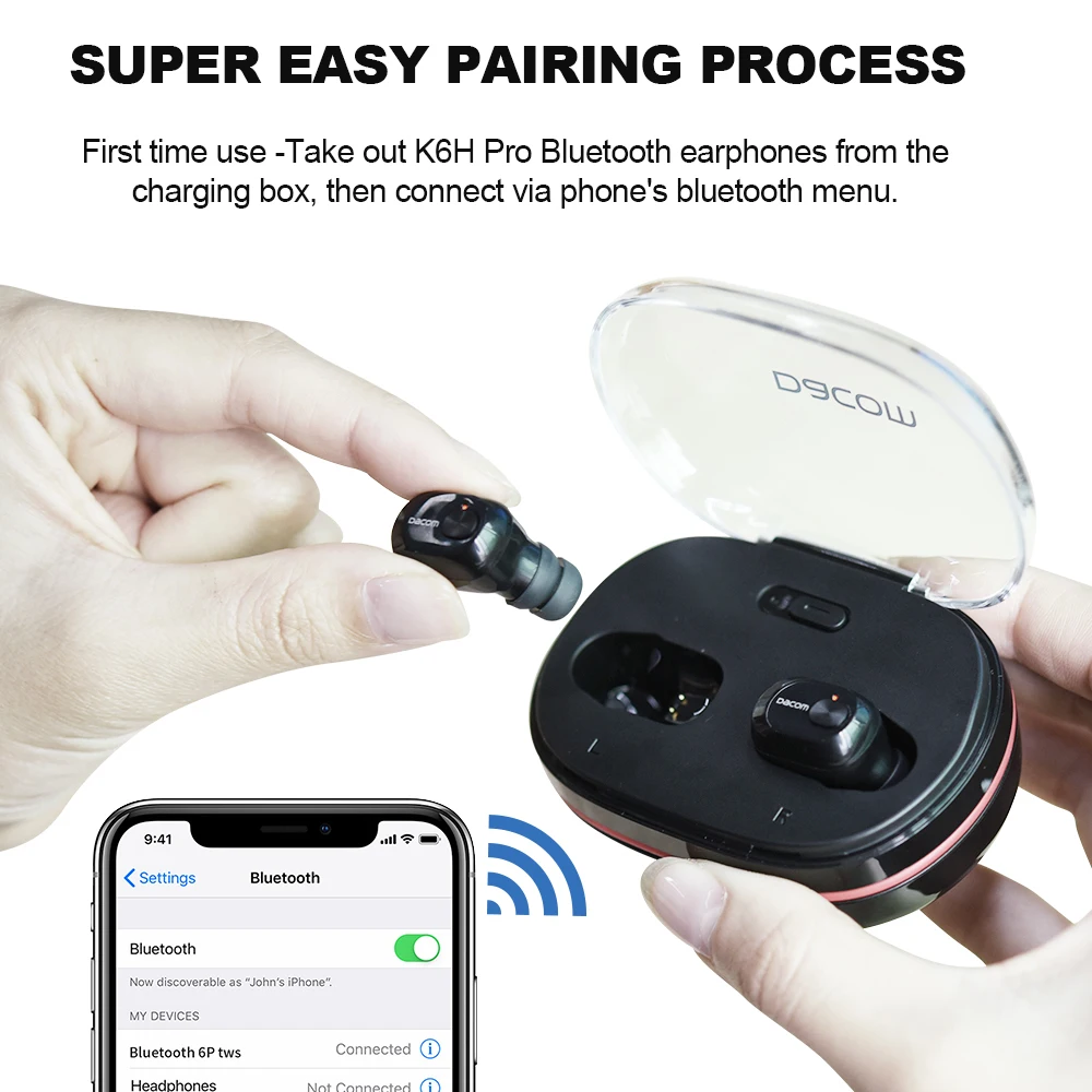 DACOM K6H Pro TWS Handsfree Air Earpiece мини гарнитура стерео Bluetooth 5 0 наушники беспроводные PK i12