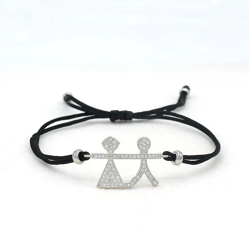 Брендовый милый Мишка Lucky Red Rope браслет женский модный микро проложить CZ Циркон