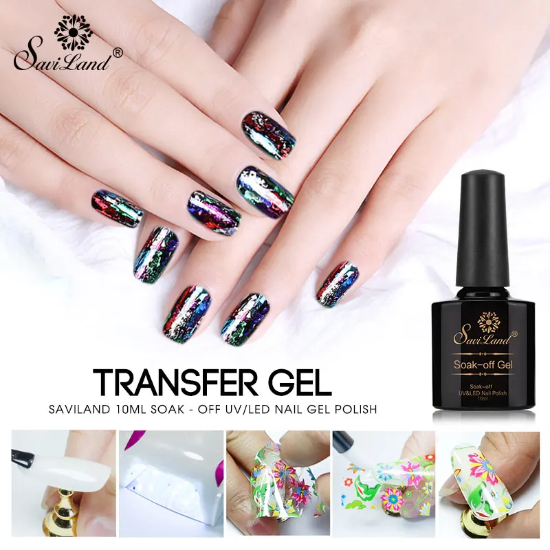 Saviland гель для ногтей маникюр лак фольга на клеевой основе переводная наклейка