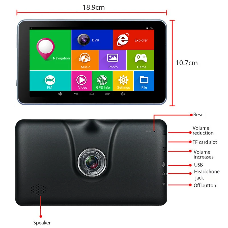 Keelead 7 дюймов Автомобильный gps-навигации Android емкостный Quad Core 16 ГБ Bluetooth Wi-Fi