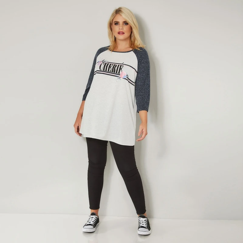 Футболка Для женщин уличная 7xl 6xl 5xl 2019 Весна три четверти футболки Цветочный