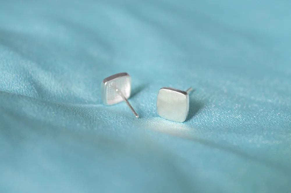 Chandler Blushed vierkant Square Stud Earrings For Women Geometrical Simple Tiny Small Ear Jewelry Best Birthday Gift | Украшения и