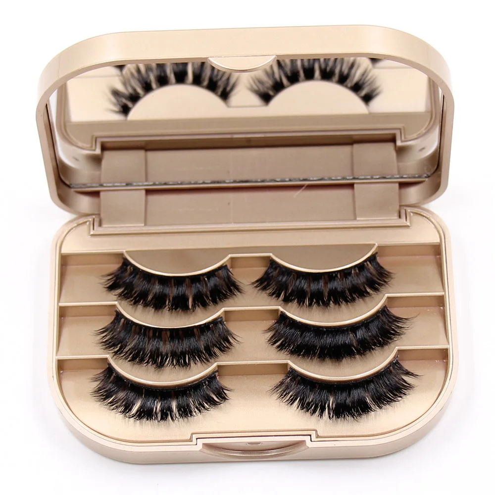 3 пары новых женских 3d норковых ресниц полоски натуральный макияж ручной работы