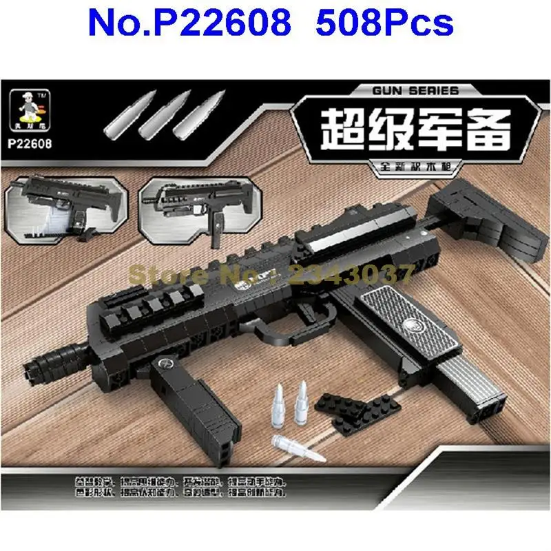 Ausini P22608 508 шт. военный Mp7 строительный блок Штурмовое оружие спецназ 1:1
