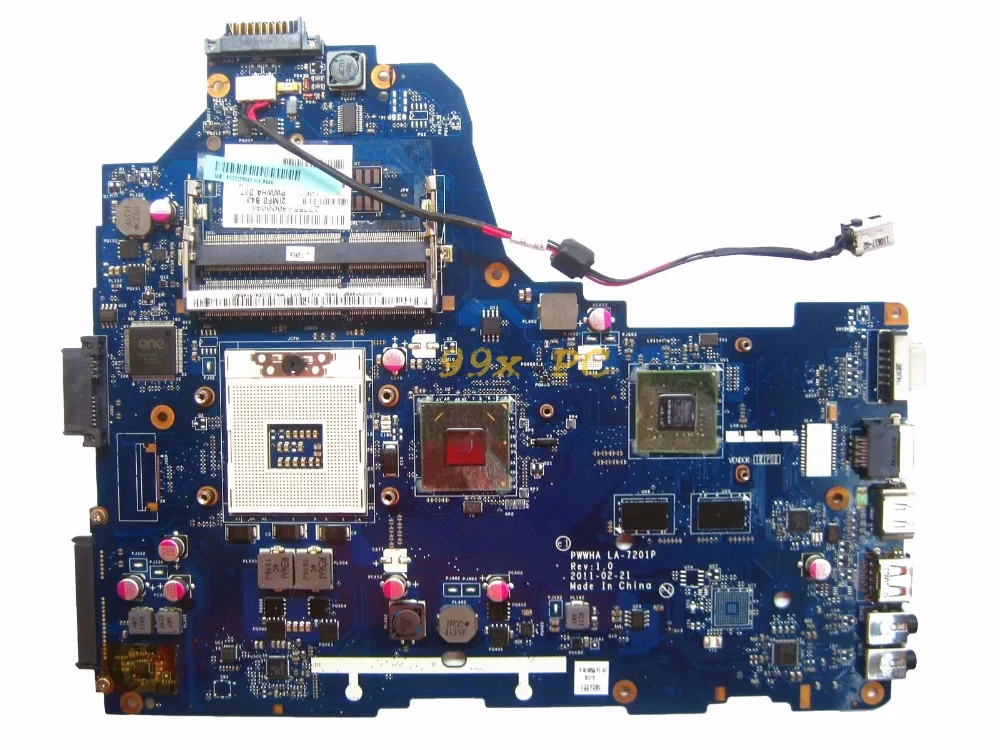 LAOKE для Toshiba Satellite C660 Материнская плата ноутбука HM65 W/GT520M 1 ГБ GPU K000128440 PWWHA LA-7201P DDR3