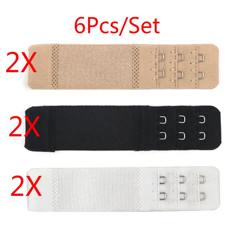 each color 2Pcs 6 шт., удлиняющий бюстгальтер на спине, на 2 крючка, удлиняющий бюстгальтер для женщин, аксессуары для бюстгальтера, удлиненный бюстгальтер с застежкой, на крючках, нижнее белье - Цвет: each color 2Pcs