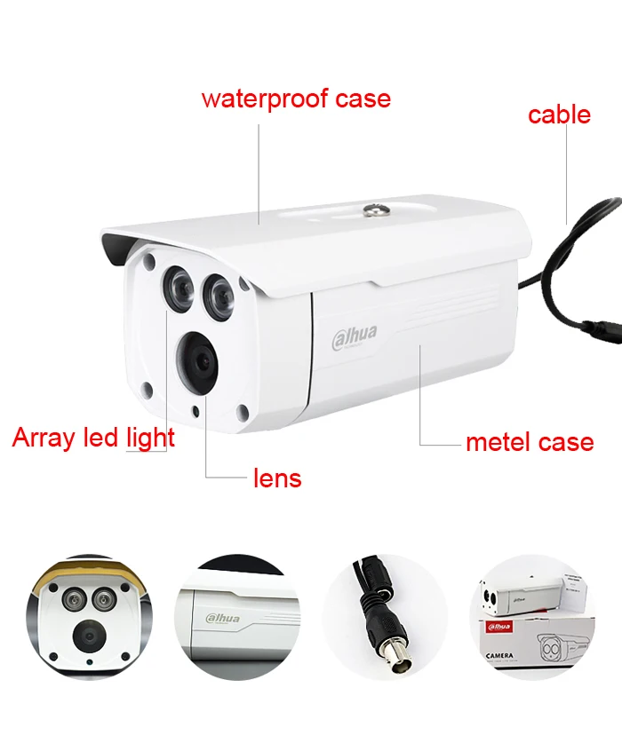 DAHUA 720 P IR80M безопасности ХВН камеры IP67 HAC HFW1020D пуля видеонаблюдения 8CH DH XVR4108HS HDCVI