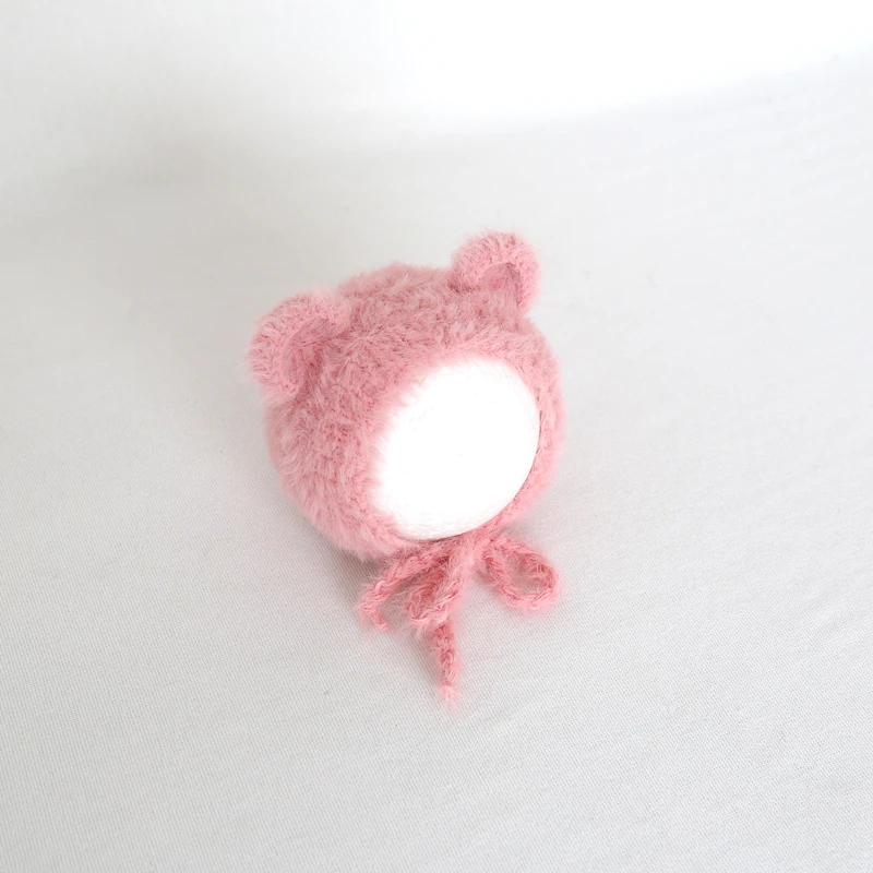 Newborn Footed Romper Knit Baby Bear Outfit Long Sleeved Onesie Photo Props Hooded And Hat Set |