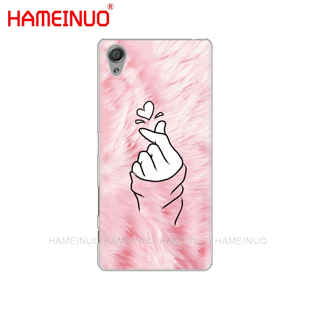 Черно белый чехол с сердечком Love kpop для sony xperia C6 XA1 XA2 XA ULTRA X XP L1 L2 XZ1 compact XR/XZ