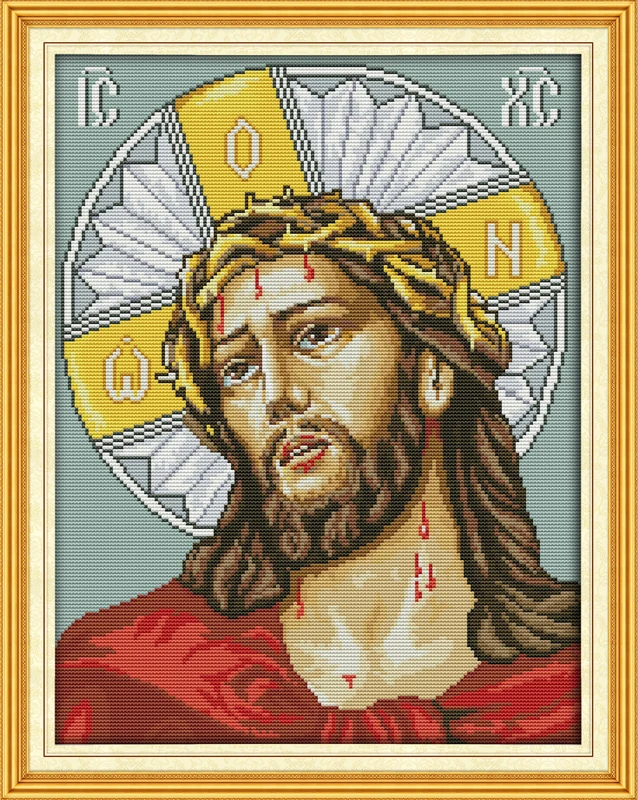 

The crucifixion of Jesus cross stitch kit people 18ct 14ct 11ct count print canvas stitches embroidery DIY handmade needlework