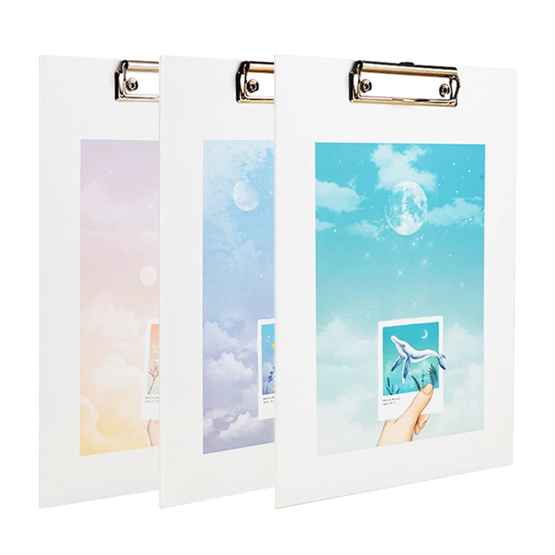 Deli Folder Board A4 Clip Writing Plywood Folding Student Stationery Writing Cardboard Test Paper Menu Folder Office Supplies