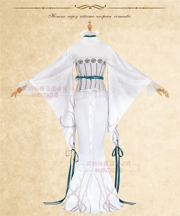 Аниме Косплей Костюм Rozen Maiden kirakishou белая роза кимоно + платье жилет полный