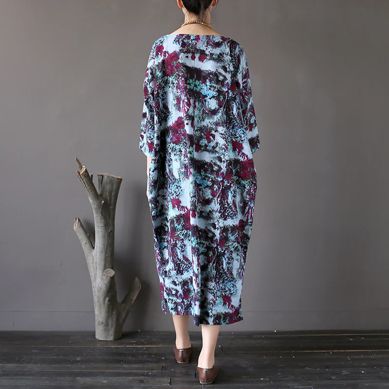 Новинка 2019 Осеннее женское платье в китайском стиле хлопковое льняное