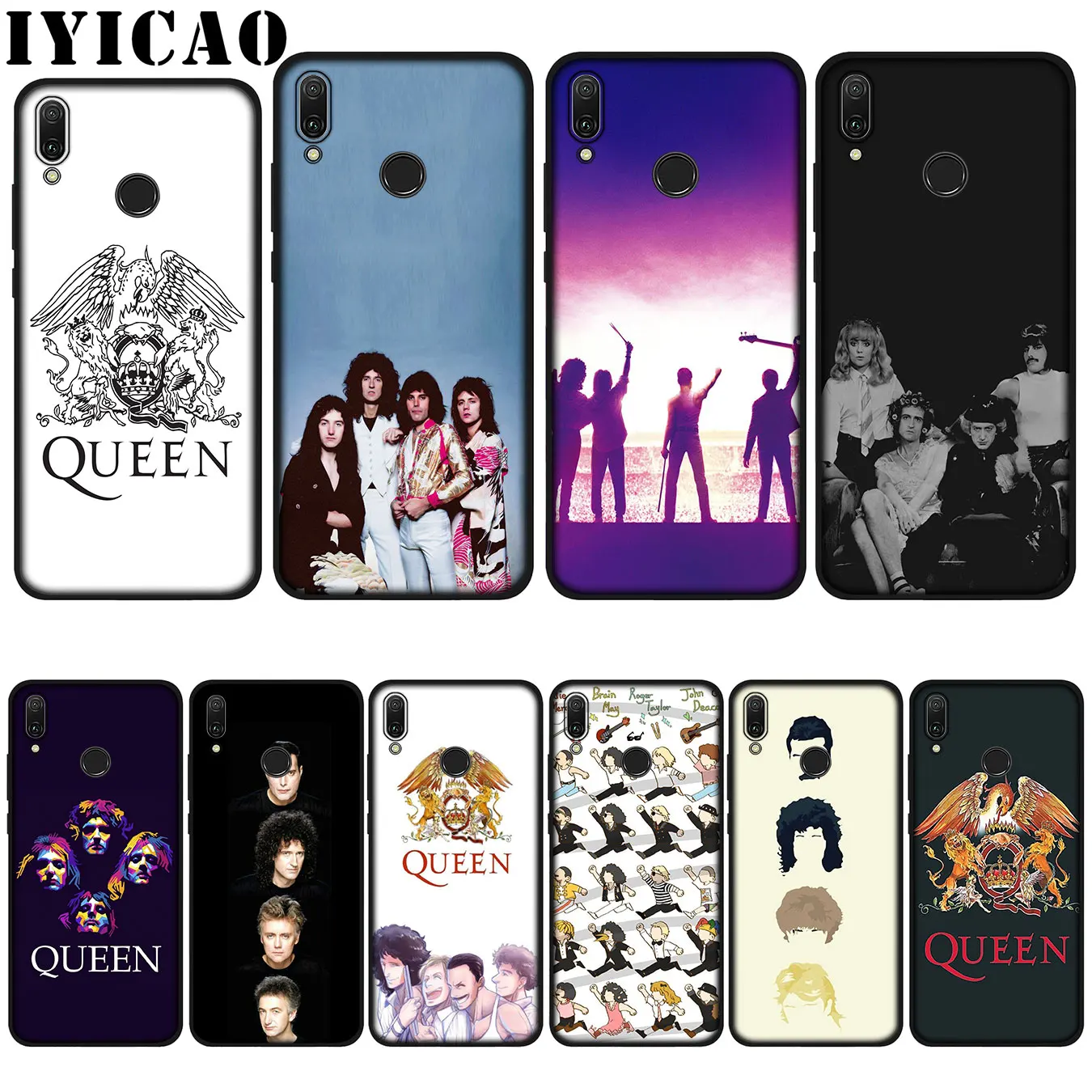 Жесткий Мягкий чехол IYICAO Queen Rock Group для Huawei P20 Pro P10 P8 P9 P30 Lite Mini 2017 P Smart 2019|Бамперы| |