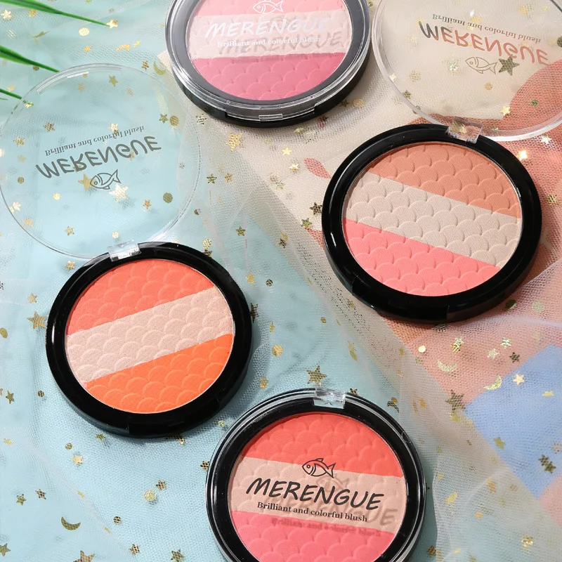 Макияж Румяна Палитра Высокая светлее контур лица осветляет персиковые румяна