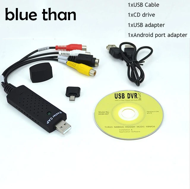 Синий чем захвата видео адаптер TV DVD VHS captura de V Део AV аудио для компьютера ТВ камера