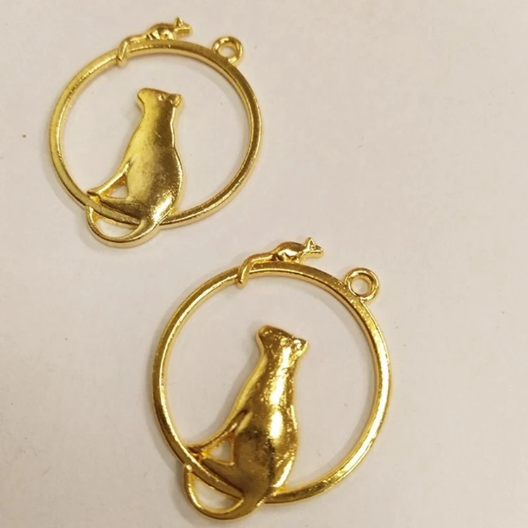 10 шт./лот разнообразные стили металлическая рамка Подвеска золотой