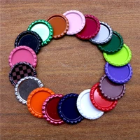 15pcs 25mm colored round flattened bottle caps flat bottlecaps for diy hairbow crafts hair bows necklace jewelry accessories