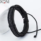 Новое поступление, модные мужские кожаные браслеты с подвесками, популярный браслет из сплава для мальчиков, браслеты ручной работы с крестом!