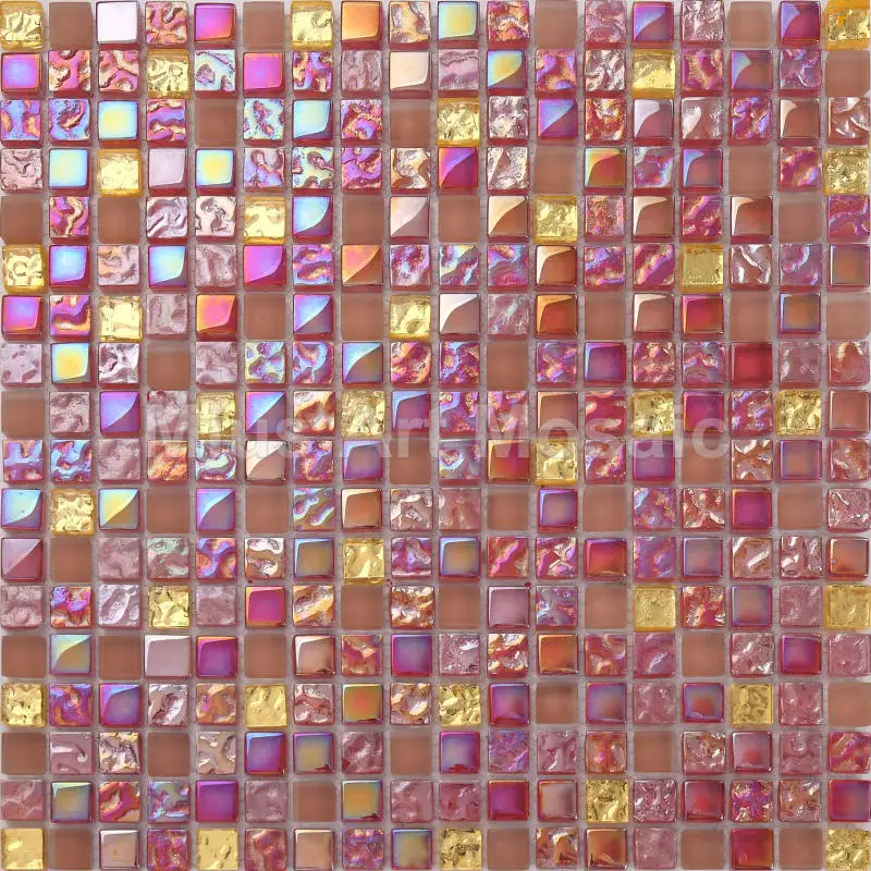 Радужная стеклянная мозаика прекрасная розовая плитка бисазаа каменная A5TC-1319 |