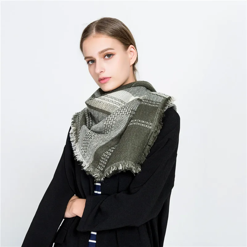 Новый Модный осенне-зимний удобный большой клетчатый темпераментный Шарф Новое