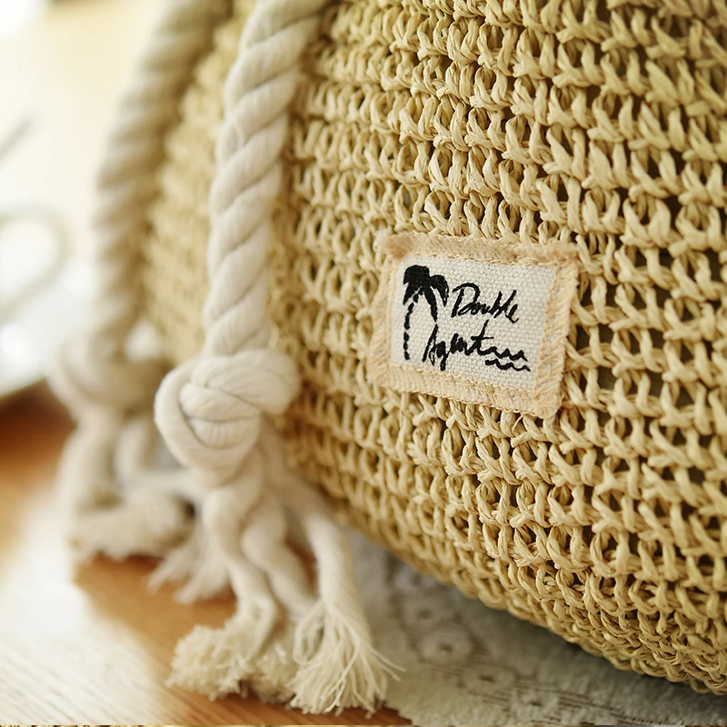 Новые модные плетеные соломенные Пляжные Сумки на завязках летние женские сумки