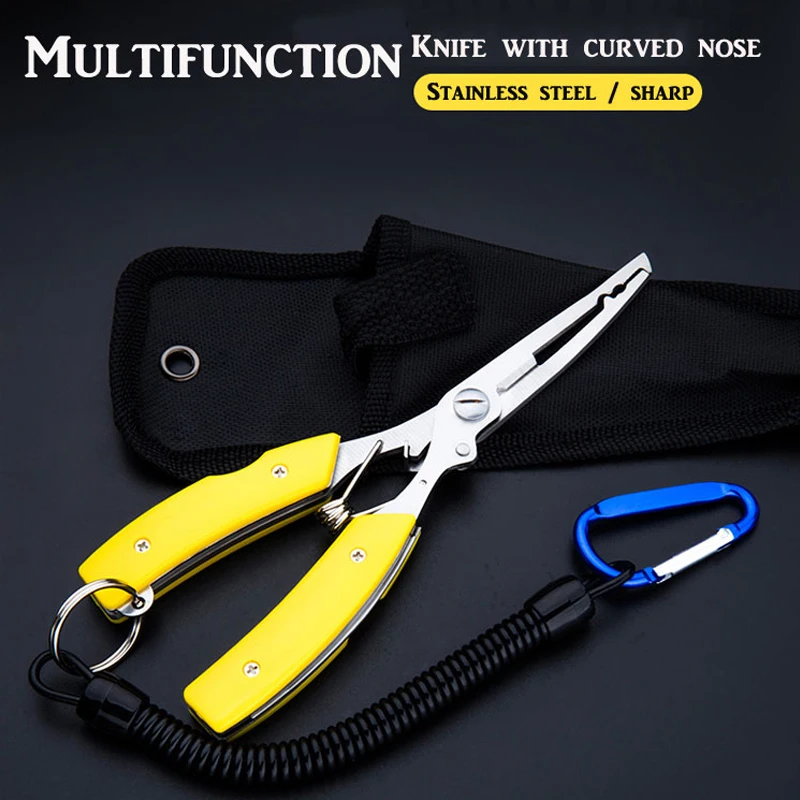 Fishing use scissors with Knife Protective Bag Hook Remove Tools Steel Pliers Scissors Line Cutter Useful Tool | Спорт и развлечения