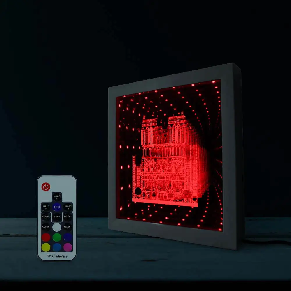 Французский кафедральный дом знаменитое здание RGB бесконечность зеркало