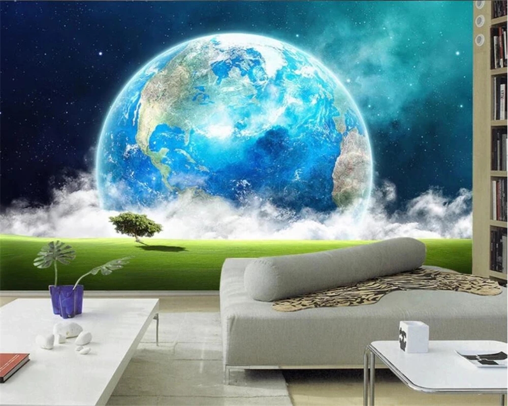 beibehang Cosmic starry sky 3D stereo painting custom background wall living room decoration wallpaper mural | Обустройство дома