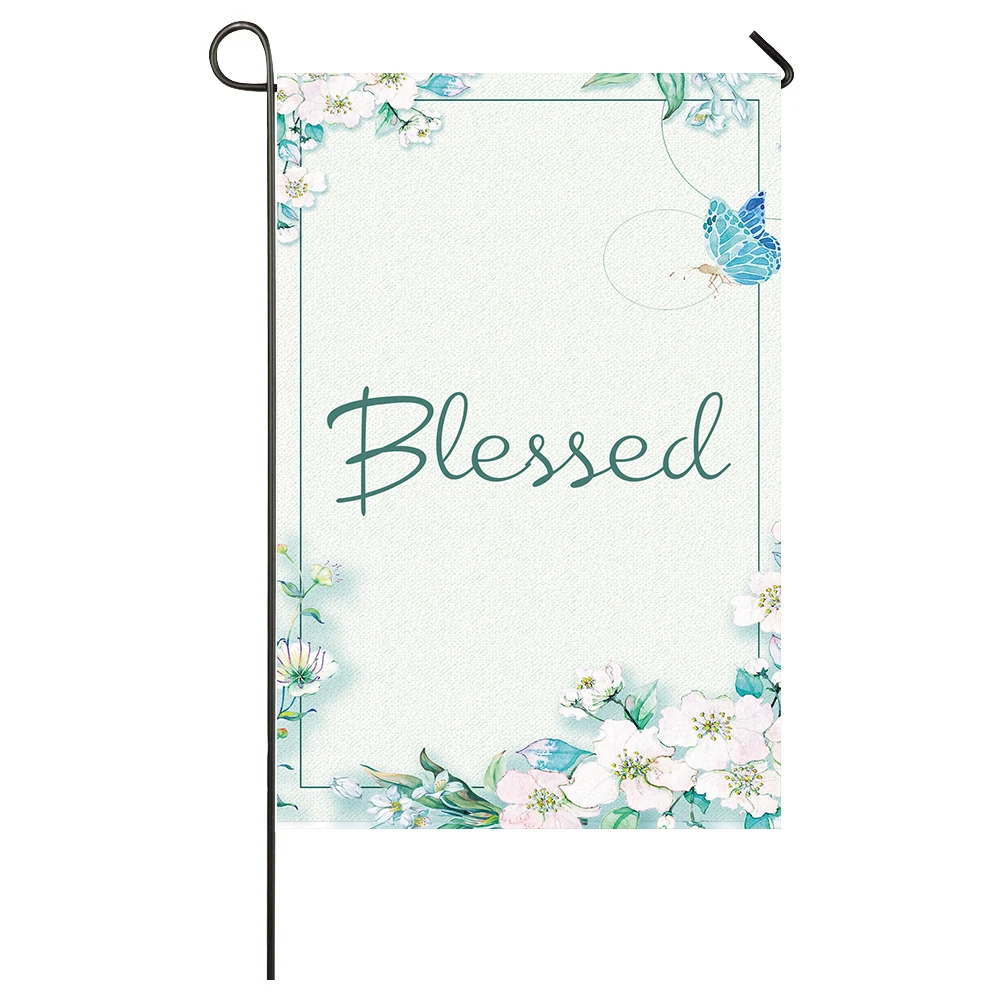 

Blessed Garden FlagHome Decor Flags Happy Festival Household Hanging Flag