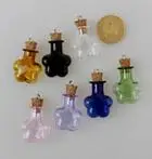 Плоская Круглая стеклянная флакон подвеска с виниловым шнуром 25x20 мм|pendant bottle|glass
