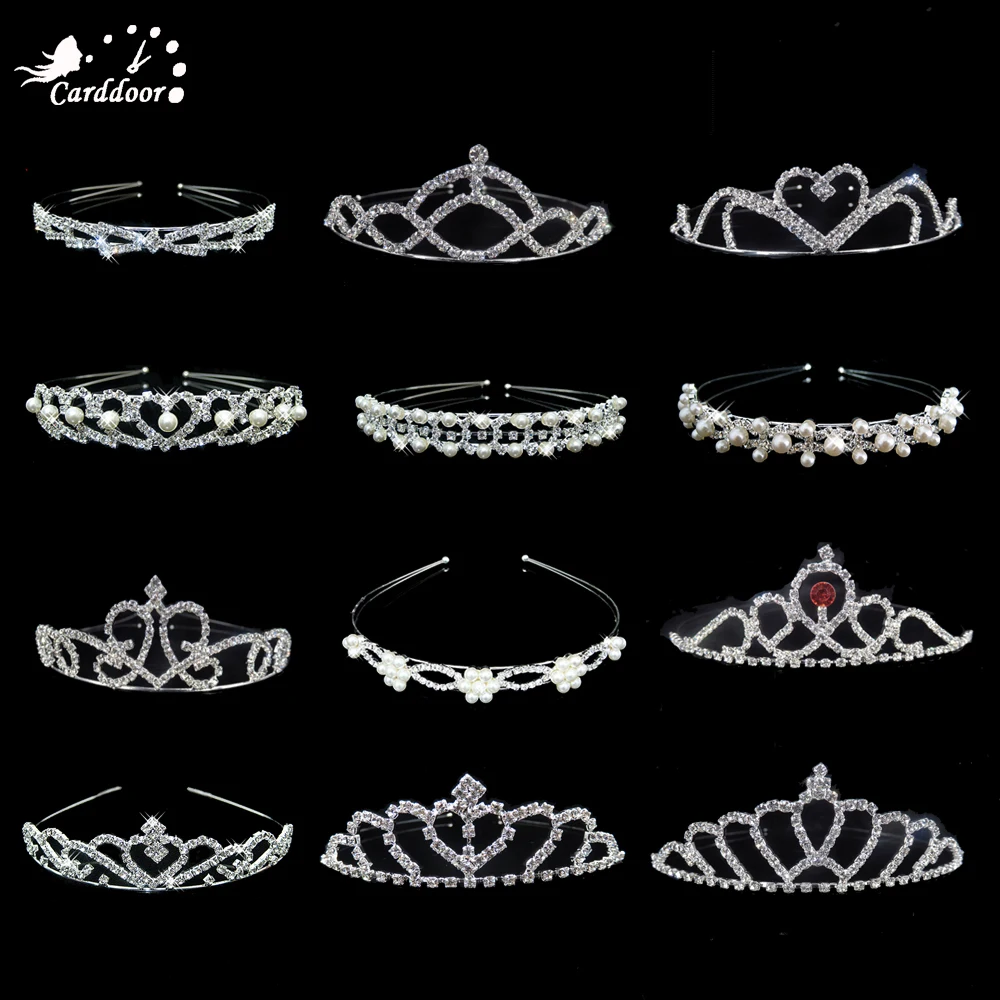 Диадемы с кристаллами и жемчугом для девочек, свадебные украшения для волос