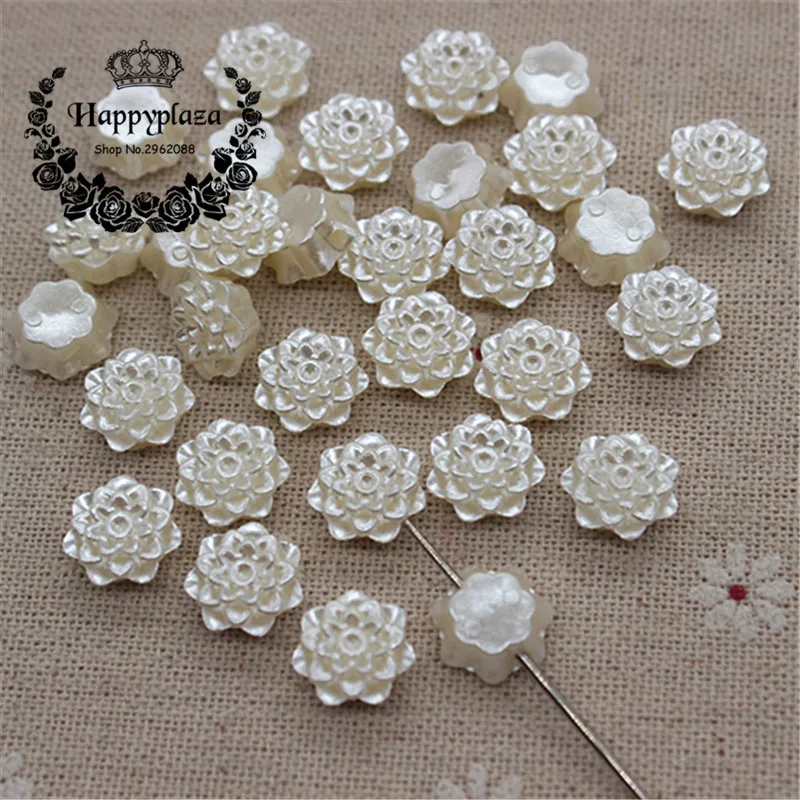 

100pcs 12mm Resin ABS Melaleuca Flowers(with hole) FlatBack Cabochon DIY Scrapbooking Craft/Wedding Decoration