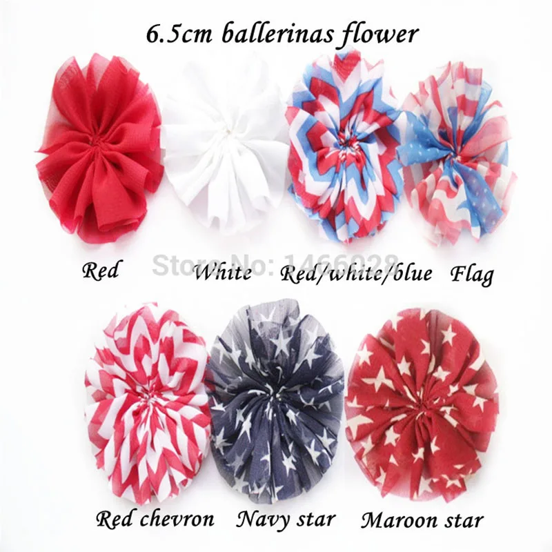 

60 pcs/lot , 2.5 '' ballerian chiffon flowers , shabby flowers -- 4 th , July