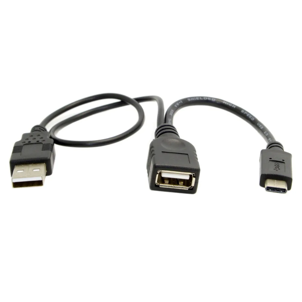 

CY USB-C Type-C USB 3.1 to USB 2.0 Female OTG Data Cable with Power for Cell Phone & New Laptop Pro