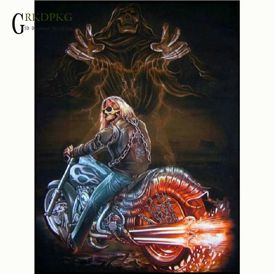 

Алмазная 5D картина «Фэнтези мотоцикл», полноразмерная/круглая вышивка крестиком, мозаика для украшения гостиной