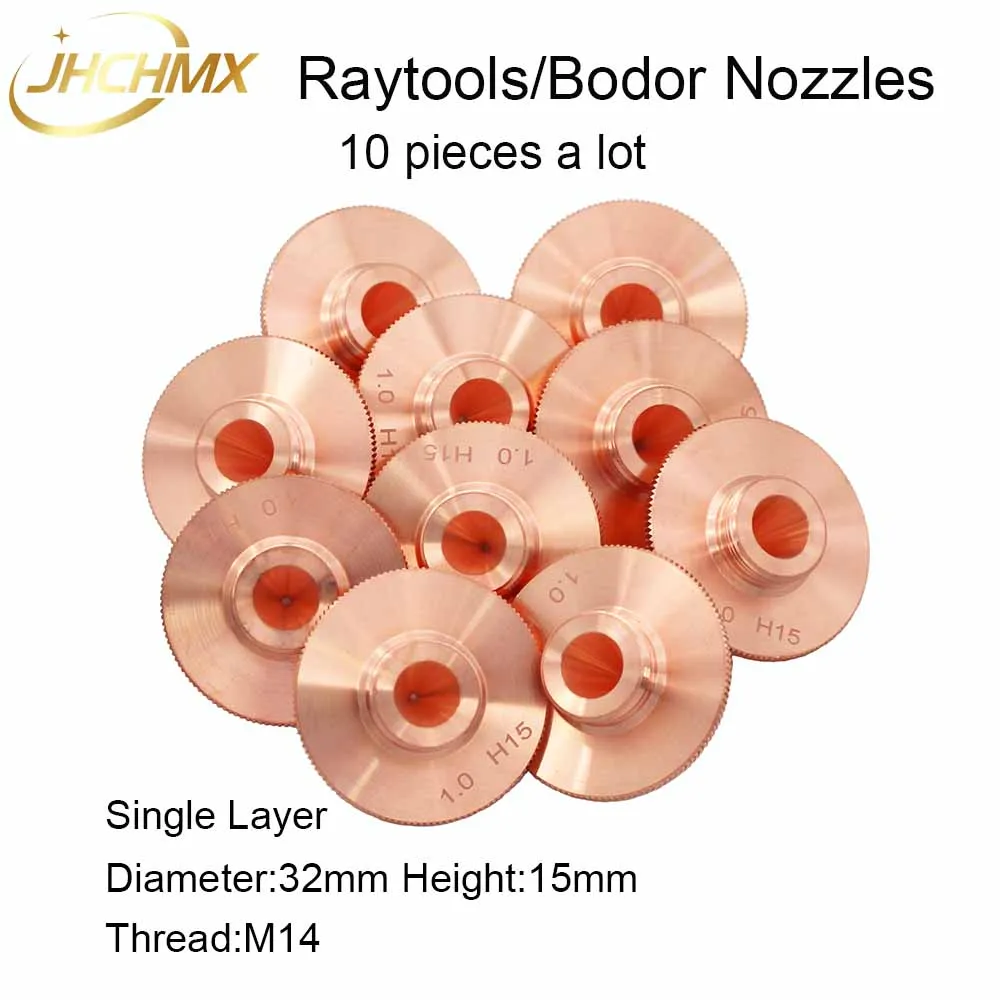 Jhchmx 10 шт. Raytools Лазерная насадки один Слои Dia.32mm Калибр 0,8-4,0 мм для Raytools BT230 BT240 волоконная лазерная головка Bodor