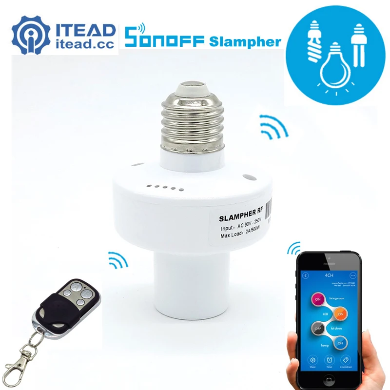 ITEAD Sonoff Slampher-Светодиодная лампа E27 держатель 433 МГц RF беспроводная WiFi для умного