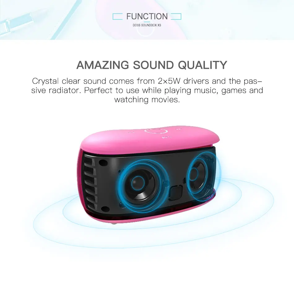 DOSS сенсорный динамик Bluetooth портативный беспроводной динамик стерео с басом и встроенным микрофоном Hands free для телефона ноутбука