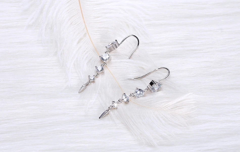 ORSA JEWELS серьги из чистого 925 пробы серебра для женщин длинные висячие AAA CZ модные новые ювелирные изделия рождественские подарки для девочек SE52