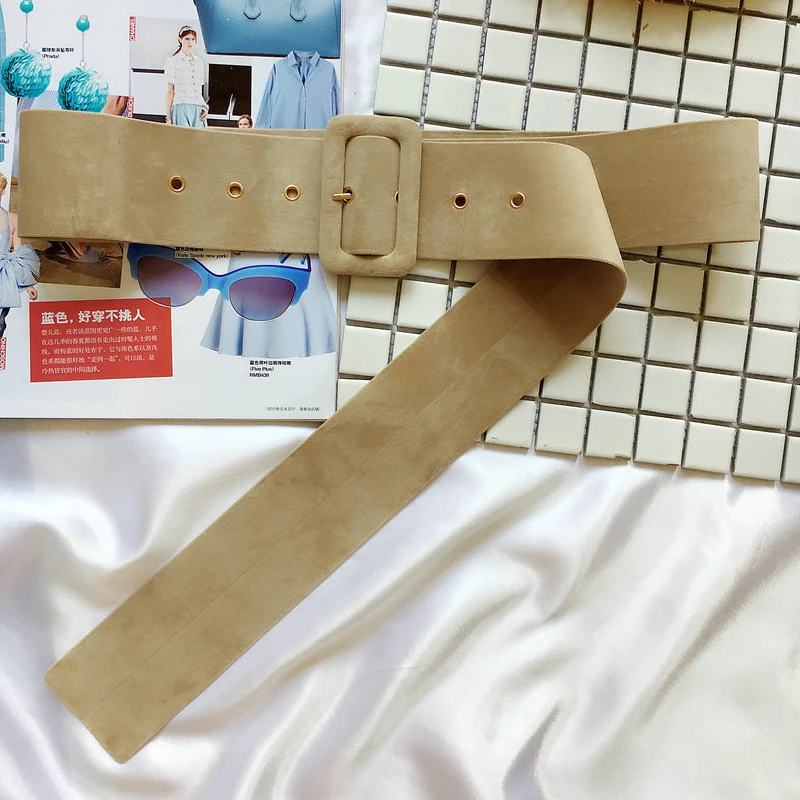 

New brand design Long Velvet wide Belts for Woven Metal leather casual belt dress accessories B-888