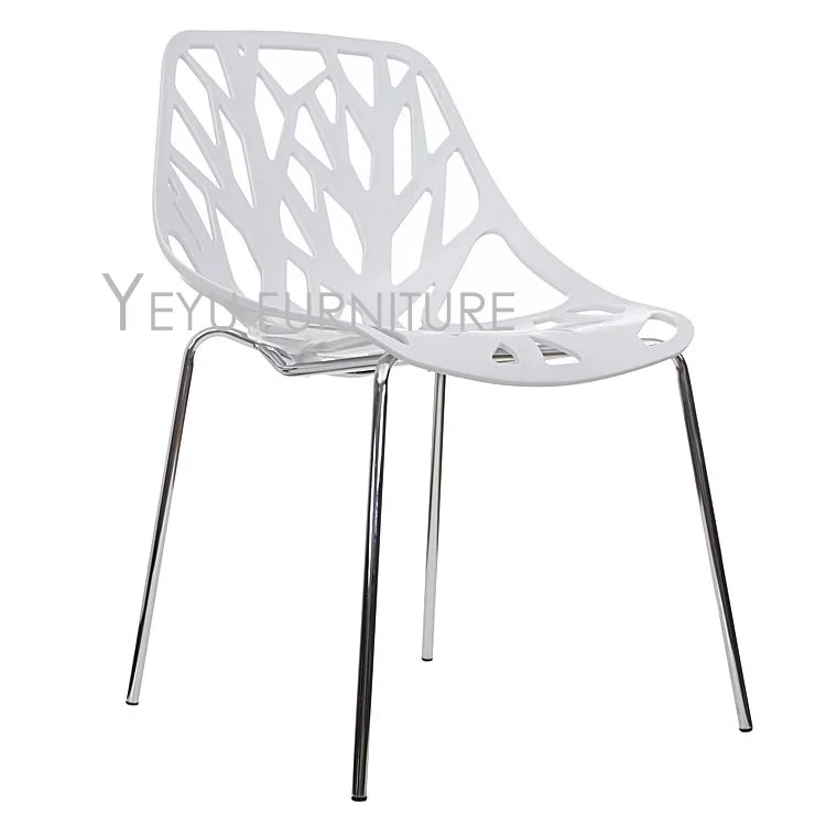 Современный дизайн пластиковый и Металлический Стальной обеденный стул простой
