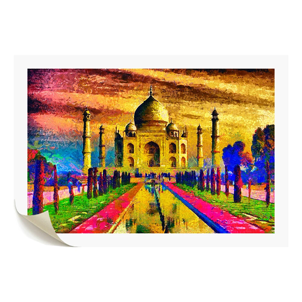 1 шт. Taj Mahal индийская картина маслом печать HD цифровая знаменитый пейзаж