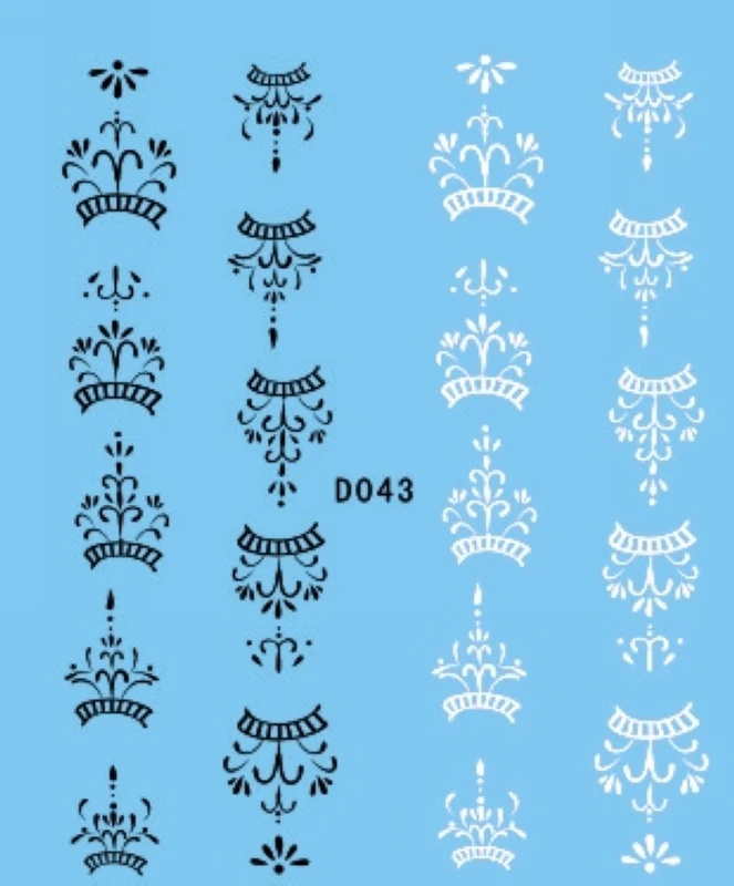 Наклейки для ногтей 11 упаковок/партия Переводные картинки черные и белые цветы