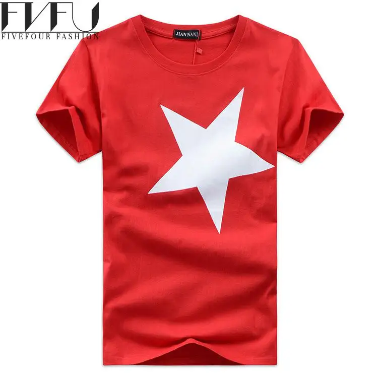 2017 Моды Т Рубашки Мужчин Мультфильм Звезда Завышение Топы Прохладный Хип-Хоп