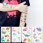 Наклейки для татуировок Rocooart с динозаврами, детский подарок на день рождения, поддельная татуировка, Детские татуировки, боди-арт, водонепроницаемая временная татуировка